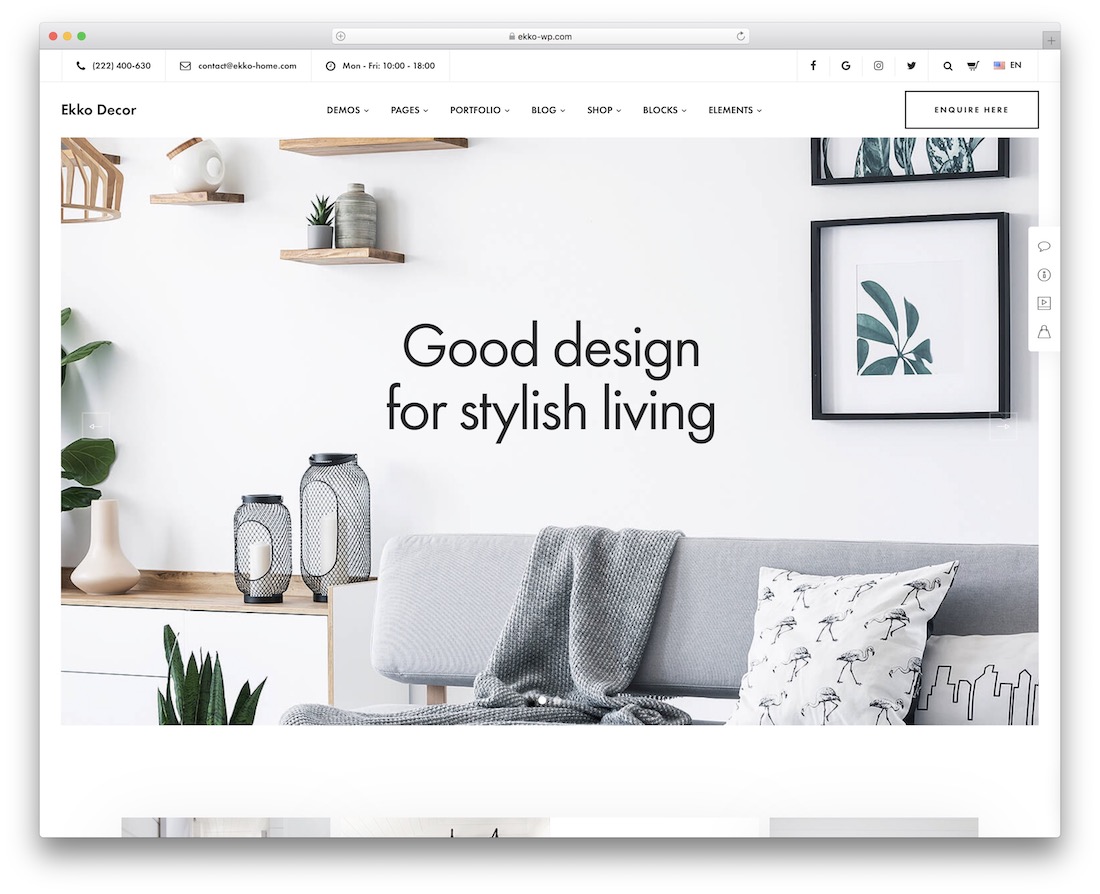 ekko Interior Design WordPress Theme