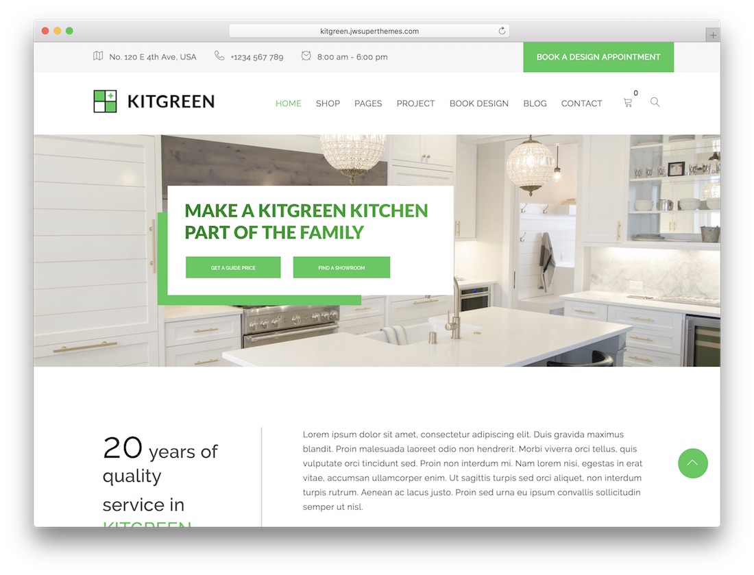 Kitgreen Innenarchitektur WordPress Theme