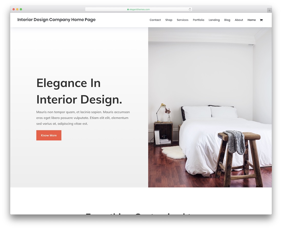 șablon site web divi design interior