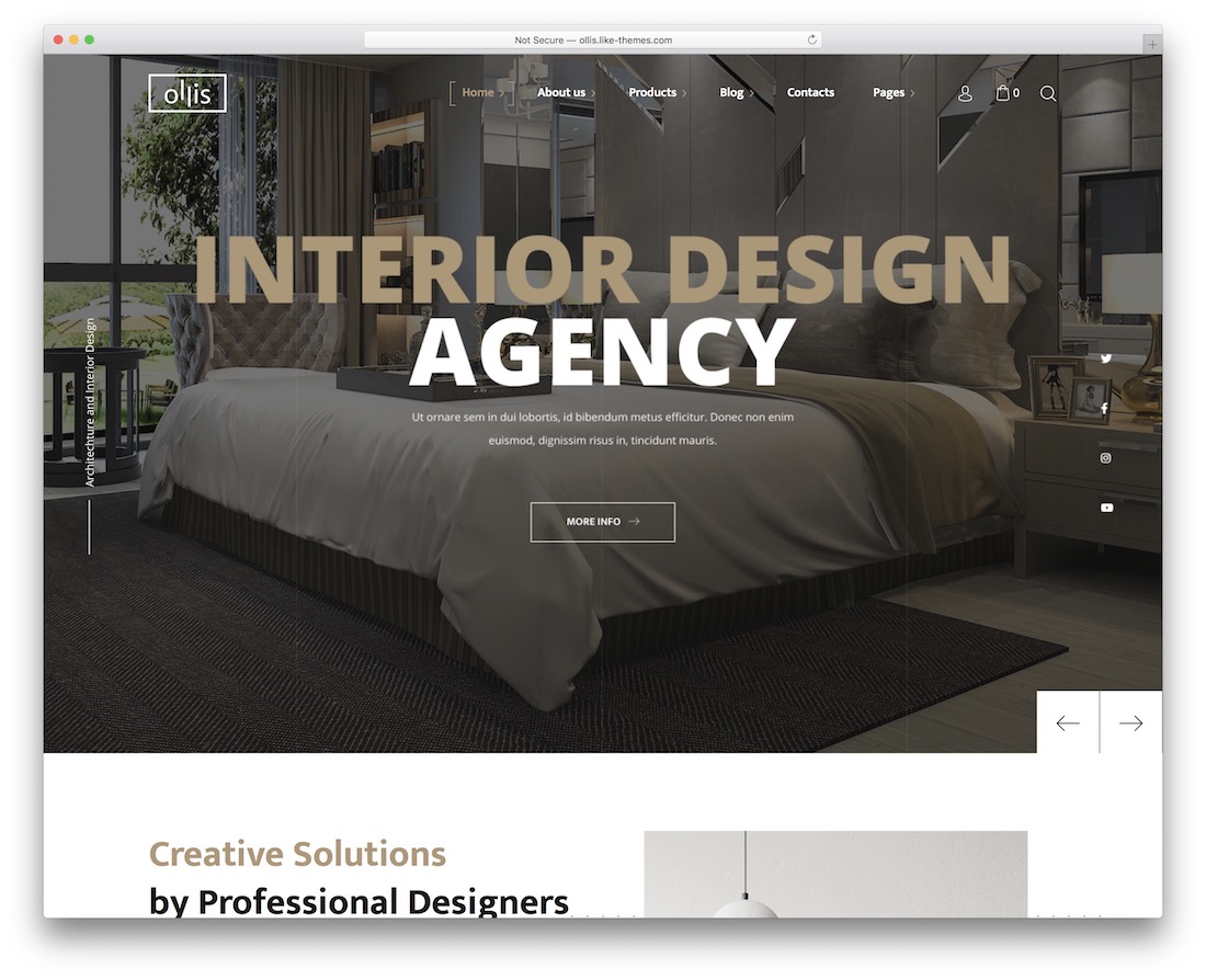 șablon site web de design interior ollis