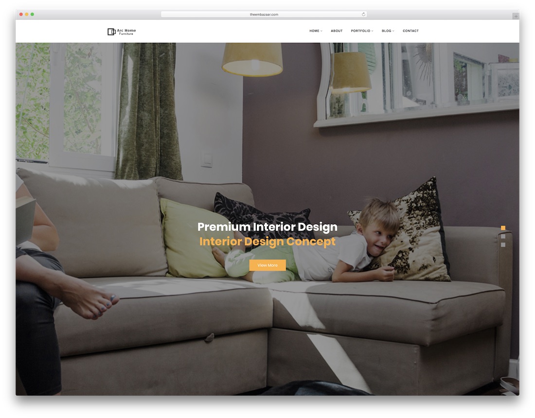 șablon site web de design interior archome