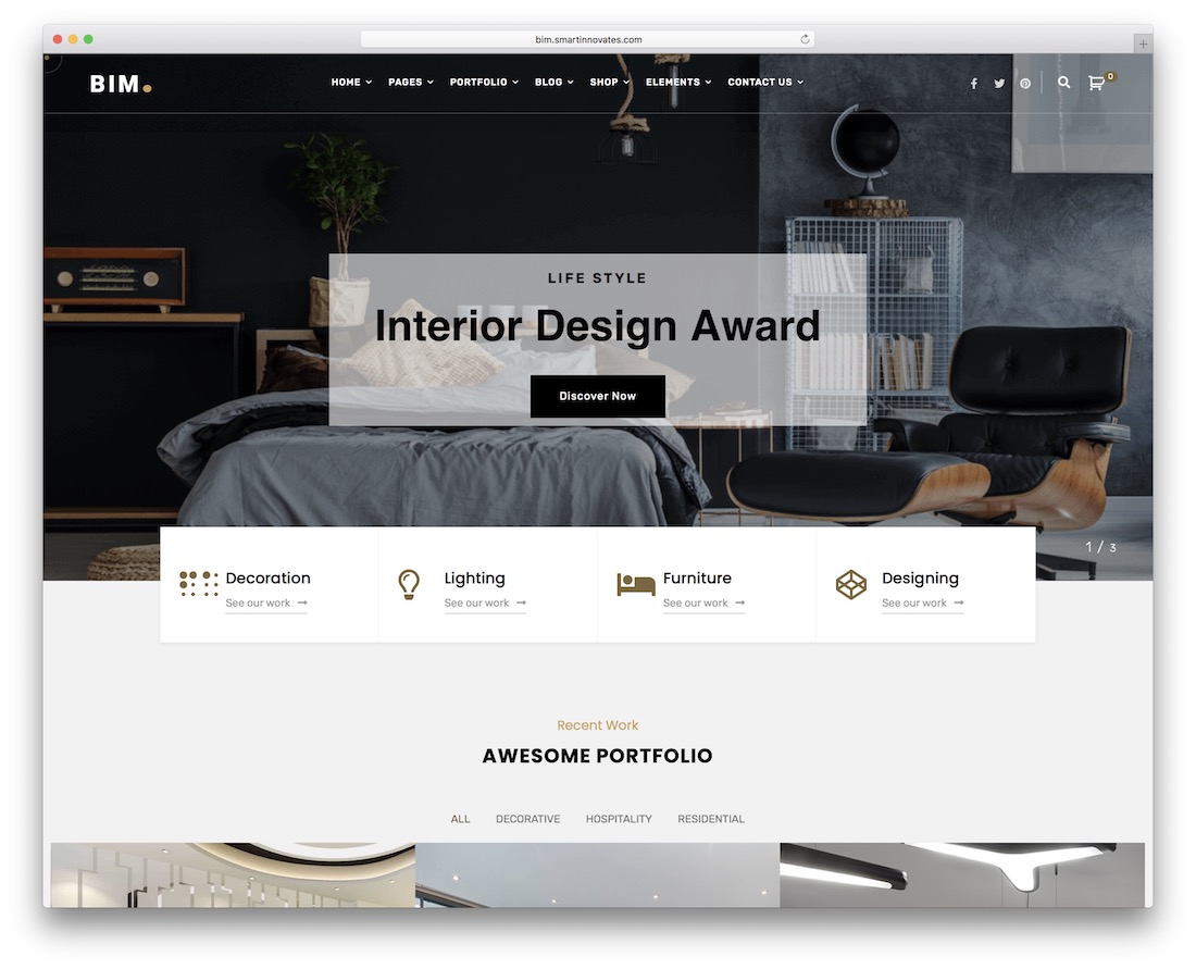 bim design interior temă wordpress