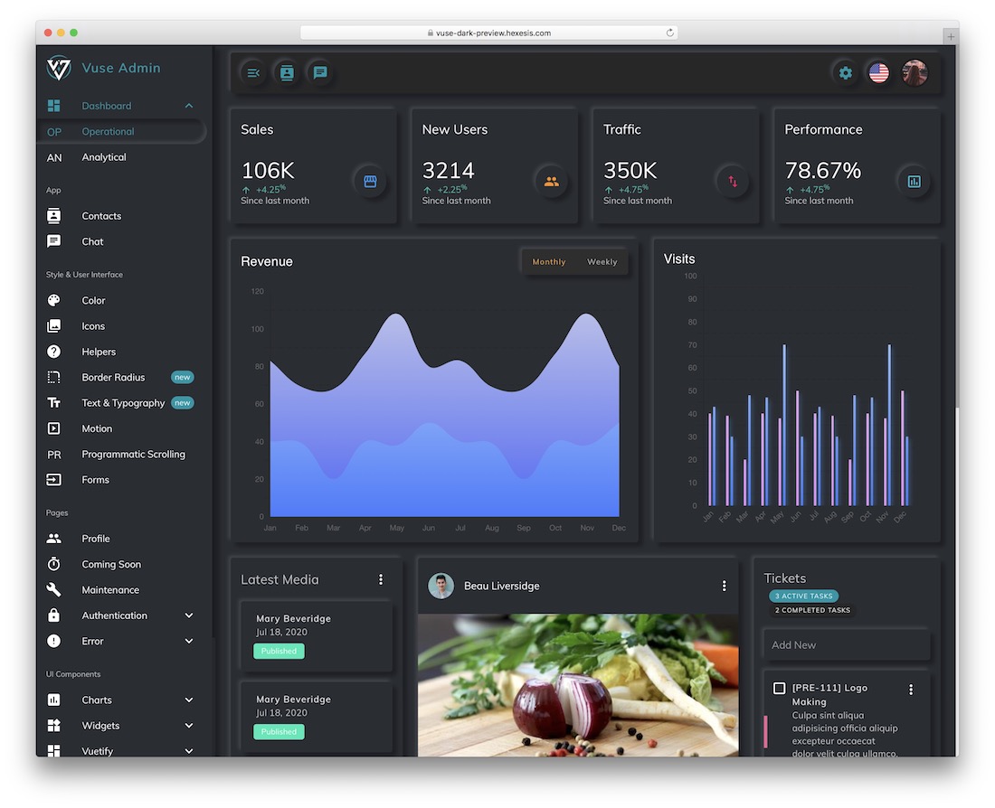 plantilla vuse vuetify