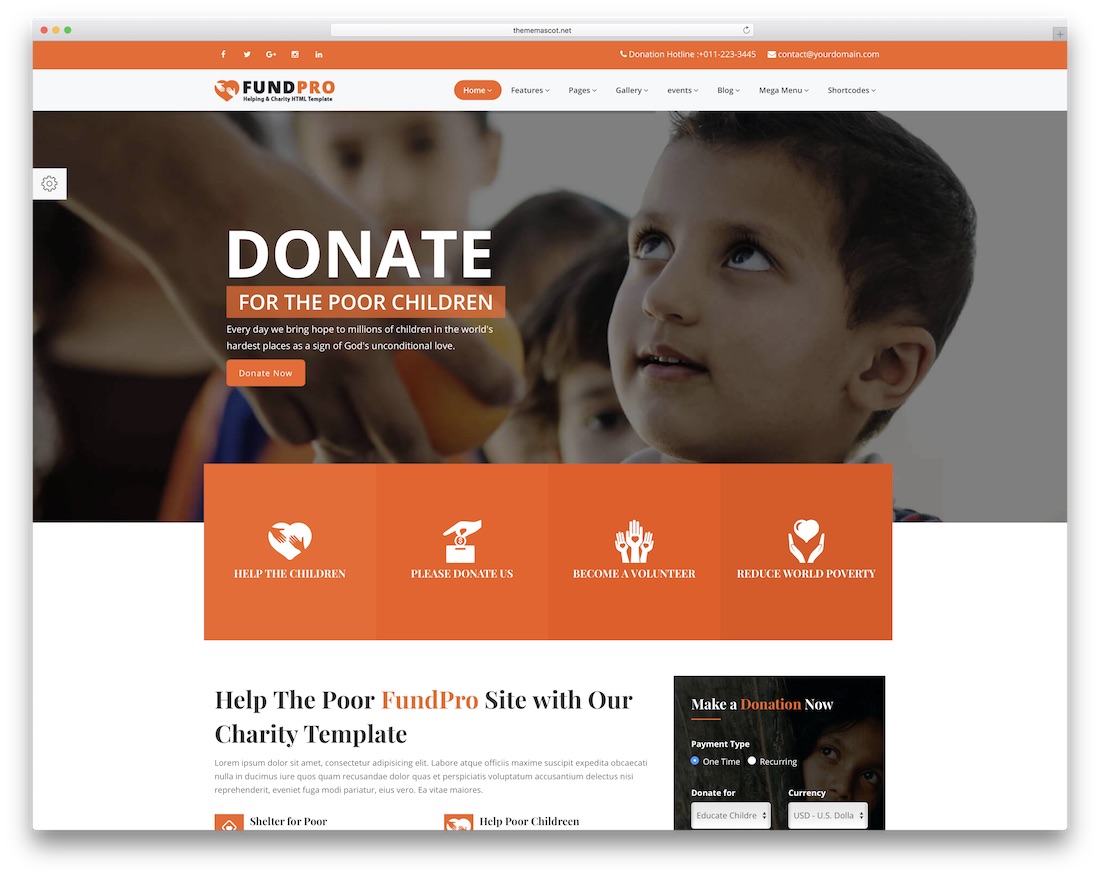 fundpro website template