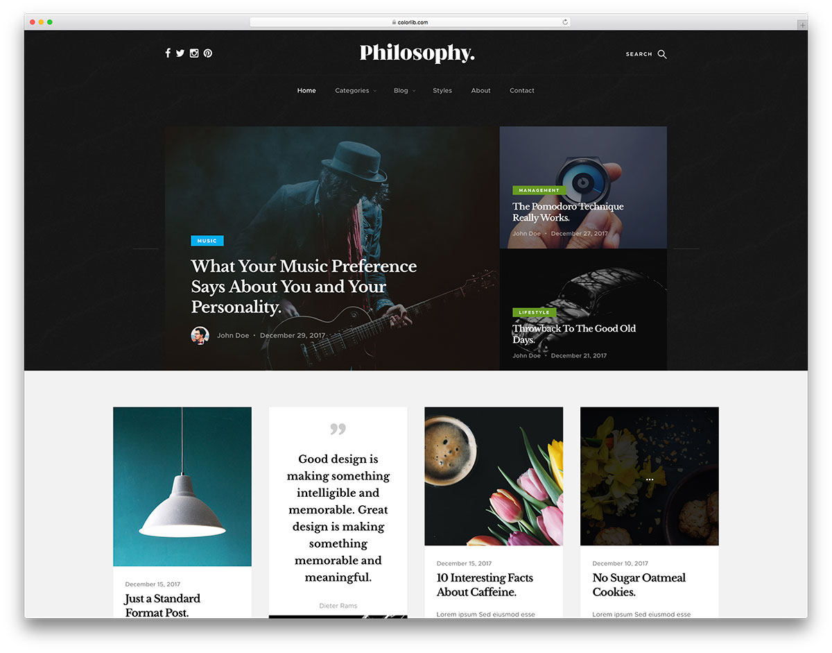 plantilla de sitio web optimizada para dispositivos móviles gratuita de filosofía