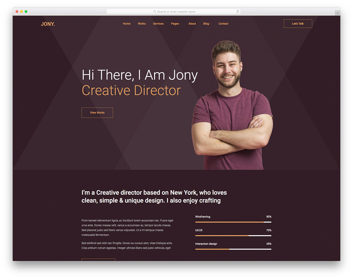 Plantilla gratuita de Jony