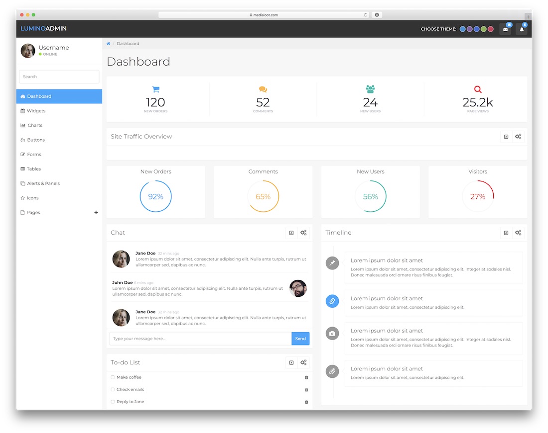 lumino free dashboard template