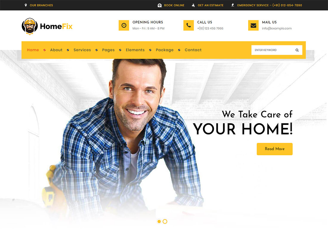HomeFix - 주택 유지 보수 서비스 테마