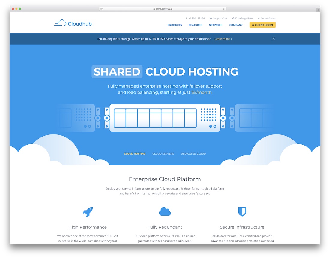 เทมเพลตเว็บไซต์เทคโนโลยี cloudhub