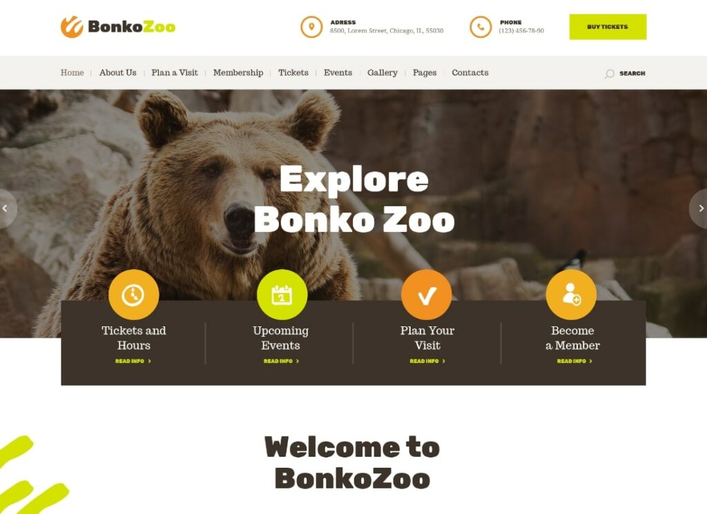 Bonko | Tema de WordPress Safari & Zoo