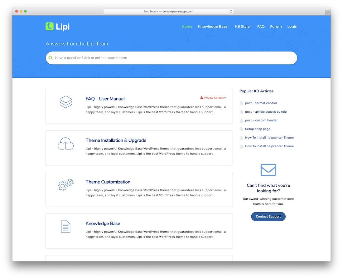 База знаний lipi вики часто задаваемые вопросы поддержка темы wordpress