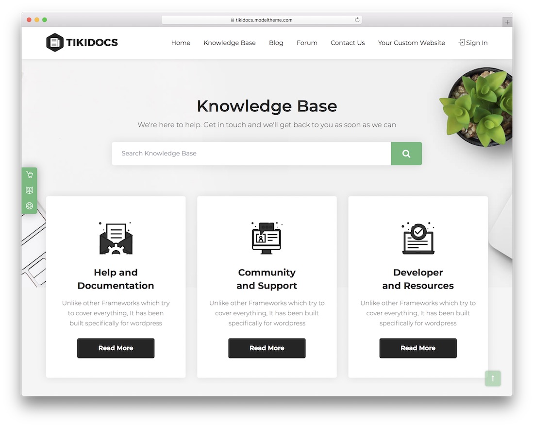 Тема техподдержки tikidocs wordpress
