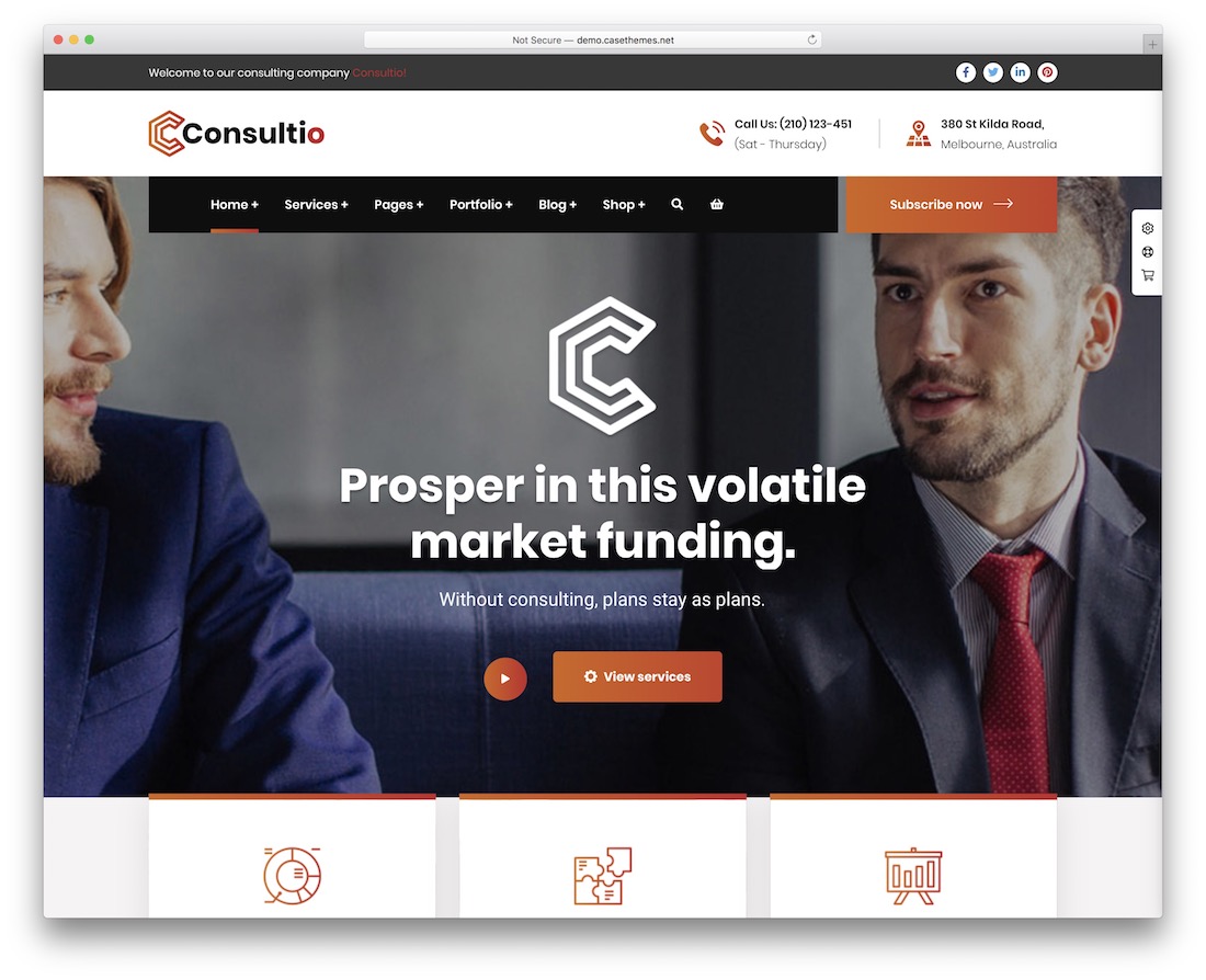 шаблон сайта страхования consultio