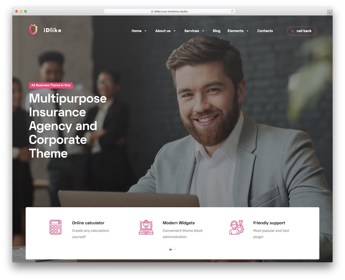 idlike страхование WordPress тема