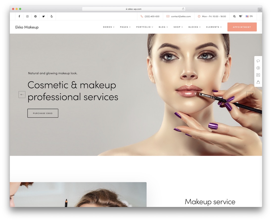 тема wordpress визажист ekko