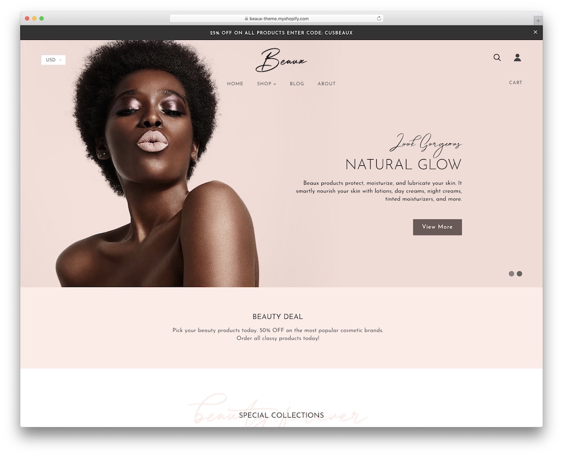 тема WordPress для магазина косметики beaux