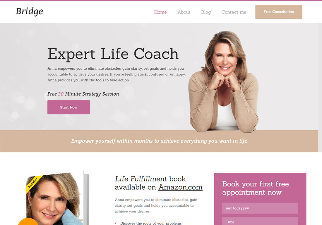 Bridge - тема WordPress для Life Coach