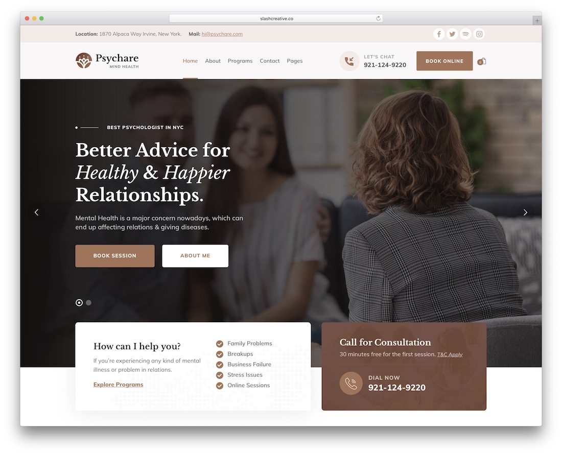 WordPress тема Psychare Coaching