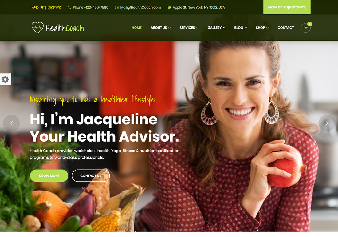 Health Coach - тема WordPress для тренеров по здоровью