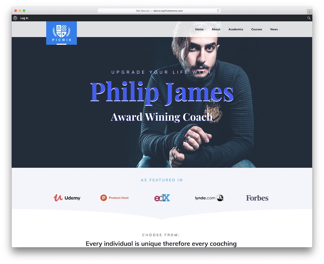 тема wordpress picwik коучинг