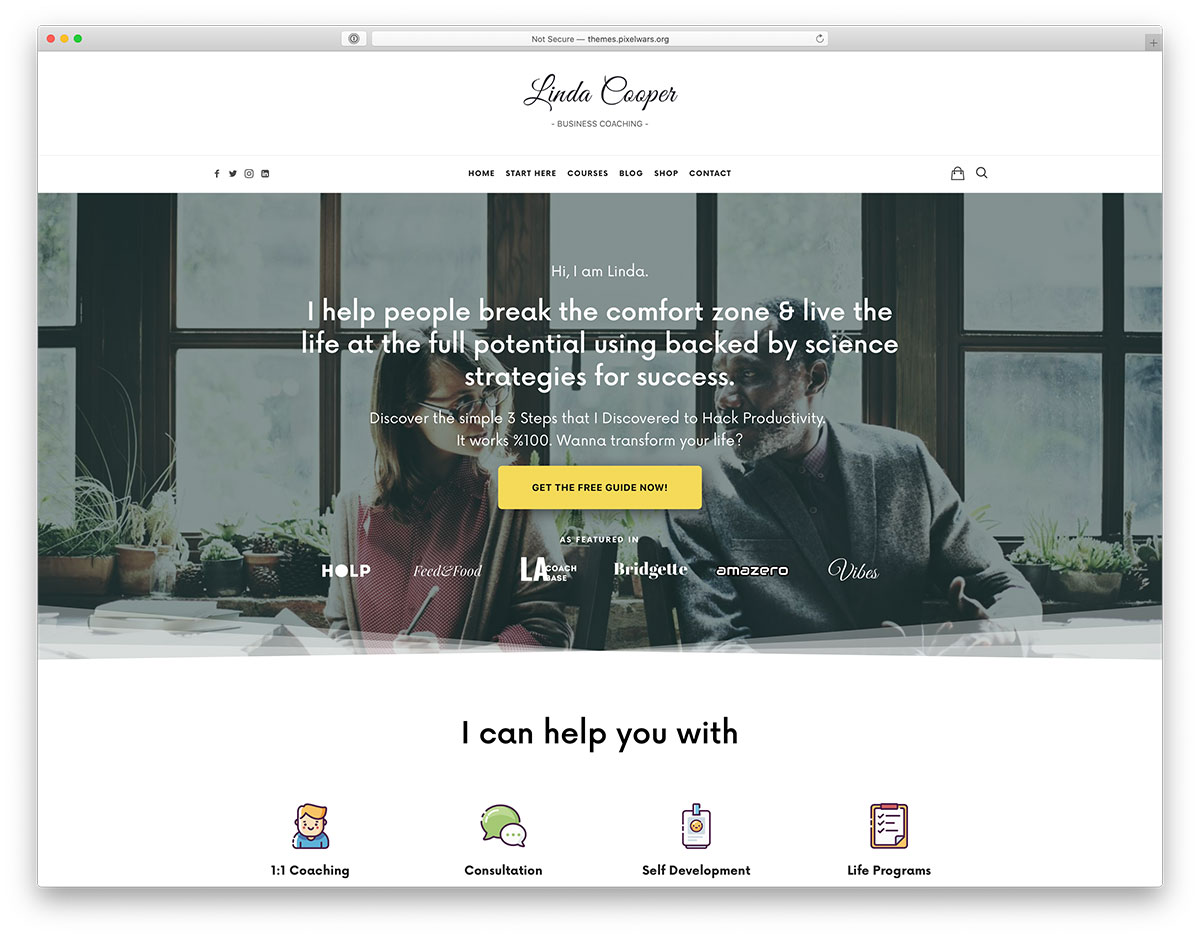 Коучинговая тема WordPress