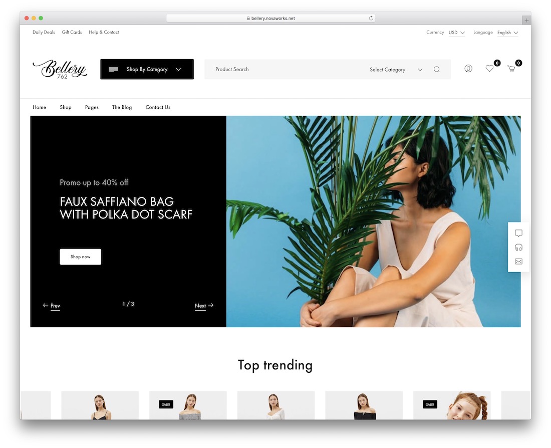 bellery t恤店wordpress主题