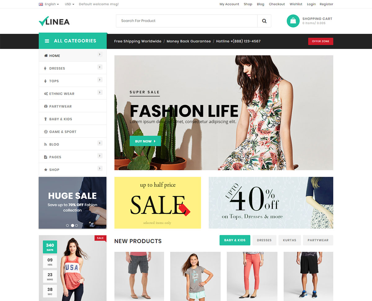 T 恤商店 wordpress 主题