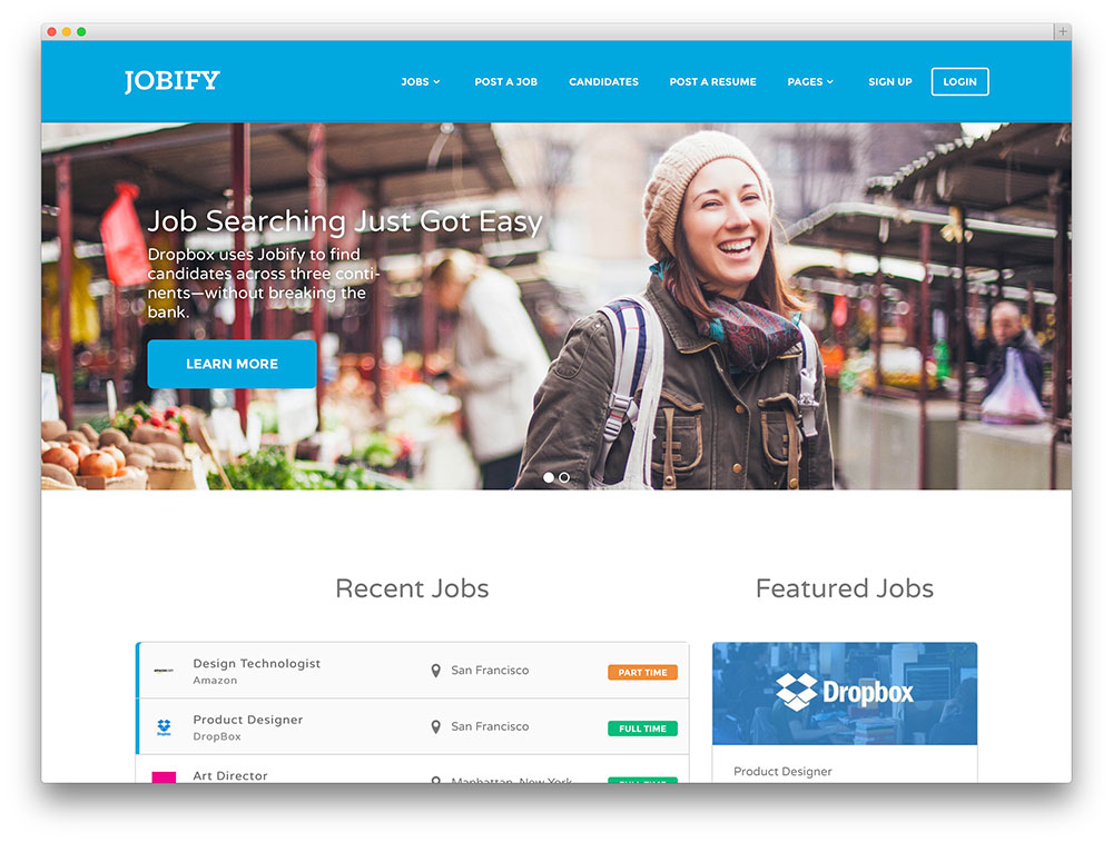 jobify - tema de bolsa de trabajo más popular