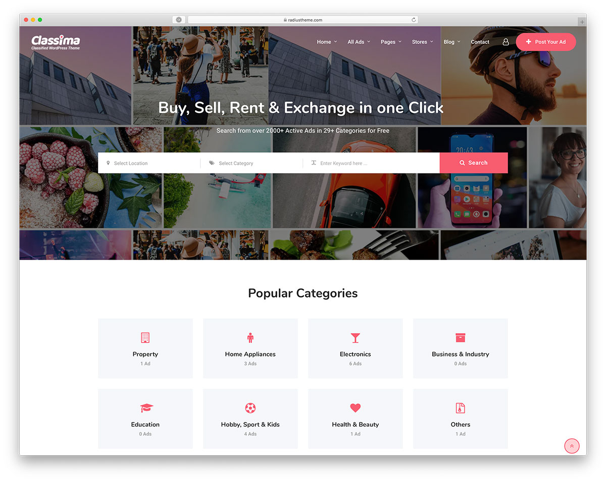 Tema de anuncios clasificados de WordPress