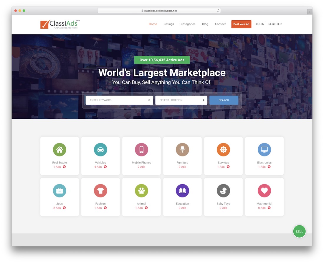 tema de clasificados de wordpress classiads
