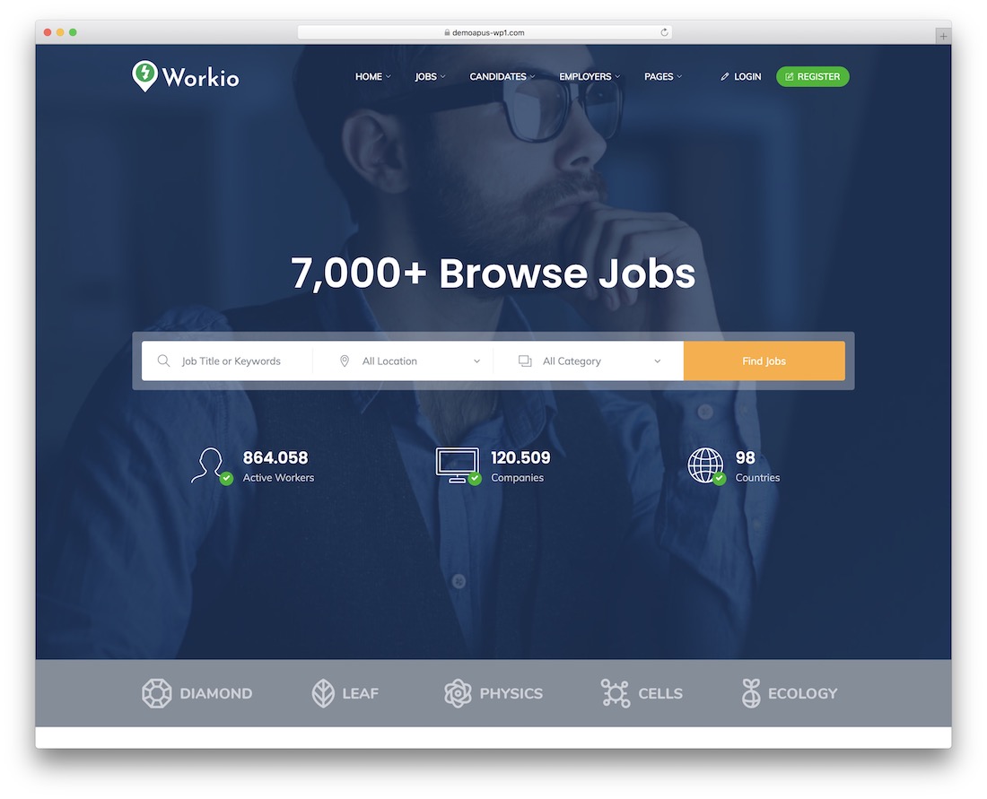 workio wordpress тема доски объявлений