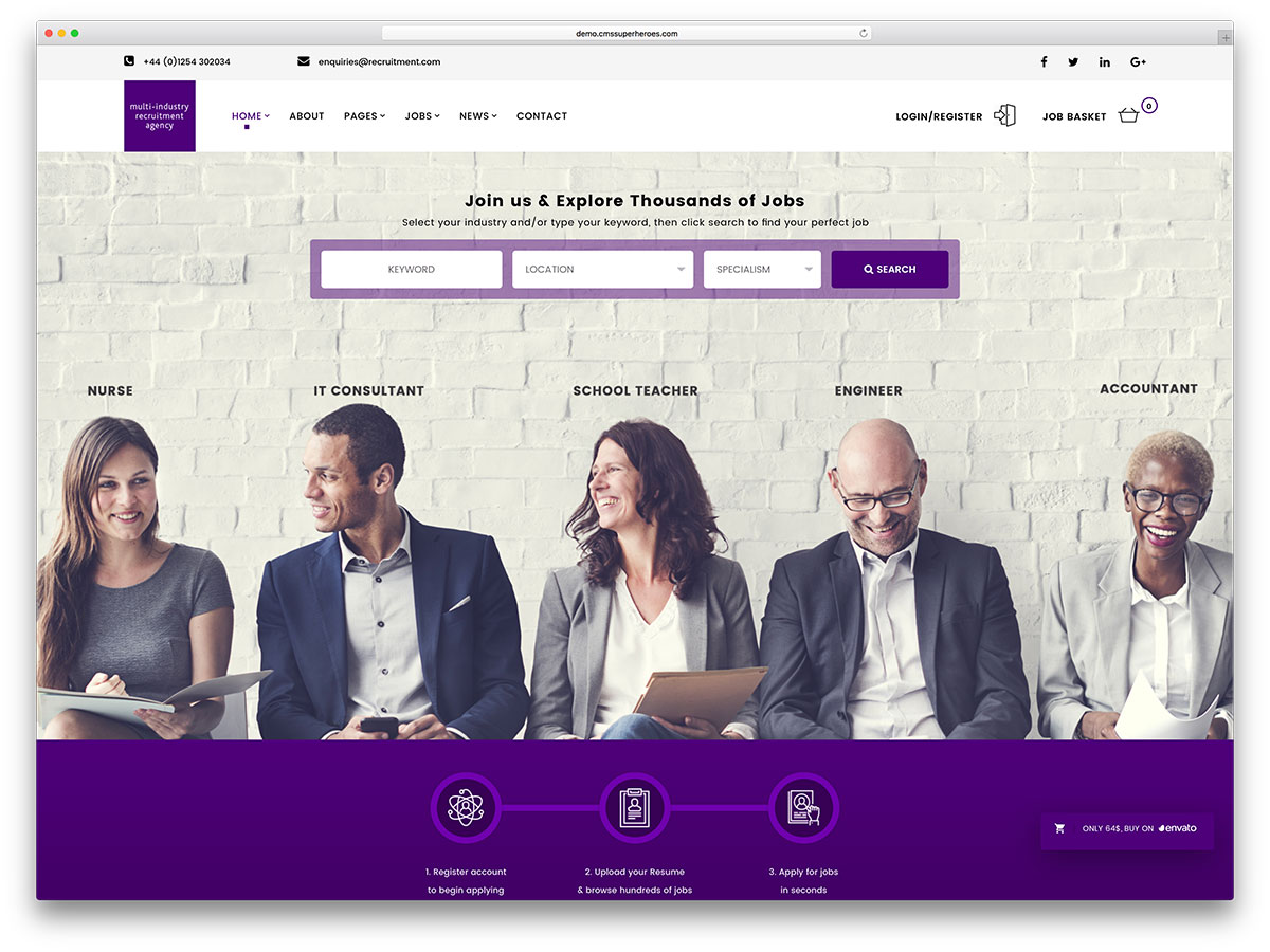 Тема WordPress для кадрового агентства
