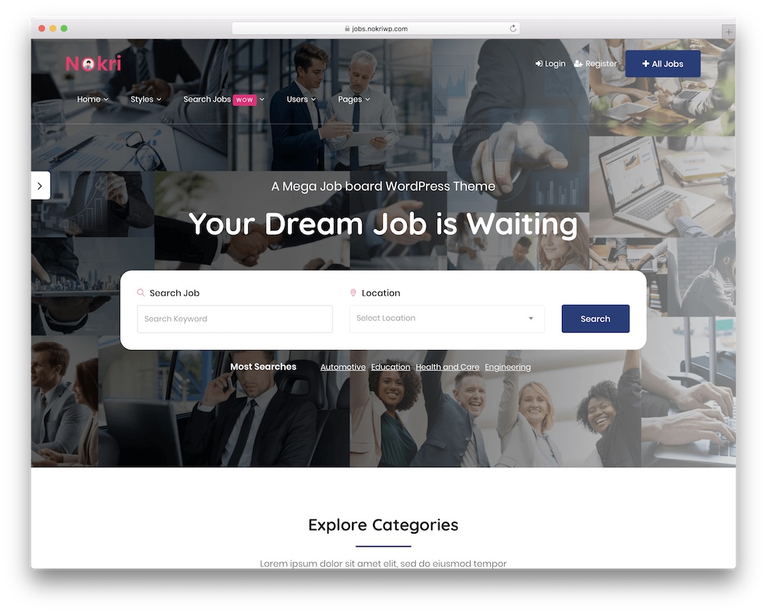 тема доски объявлений nokri wordpress