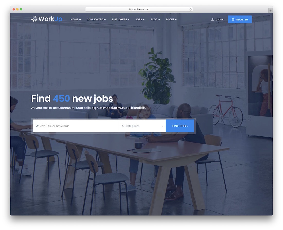 работа WordPress тема вакансии