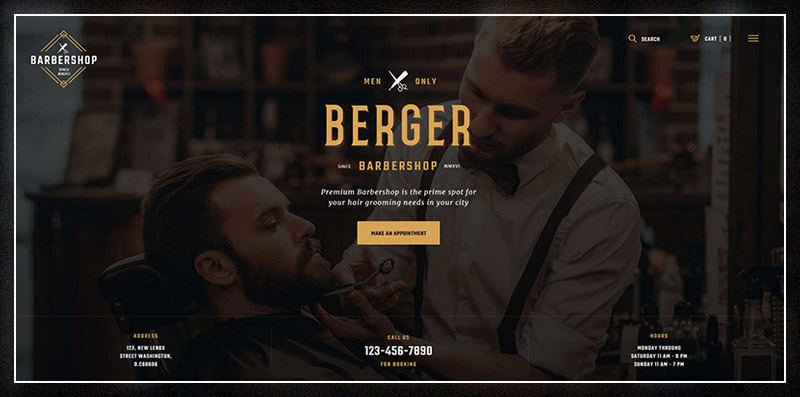 Berger | Tema WordPress pentru Frizerie și Tatoo