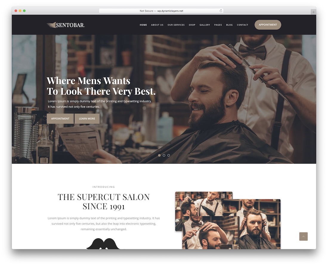 Sentobar salon de tatuaje wordpress tema