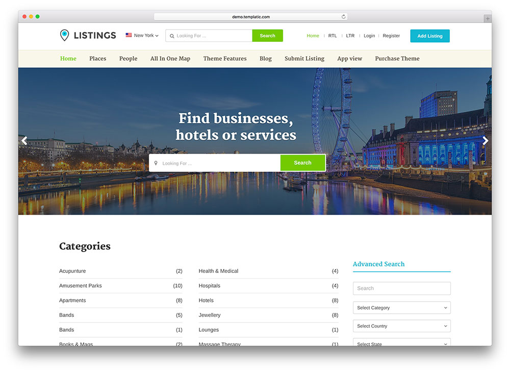listing - tema direktori minimal