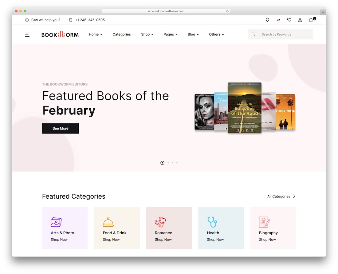 Mól książkowy wordpress księgarnia motyw