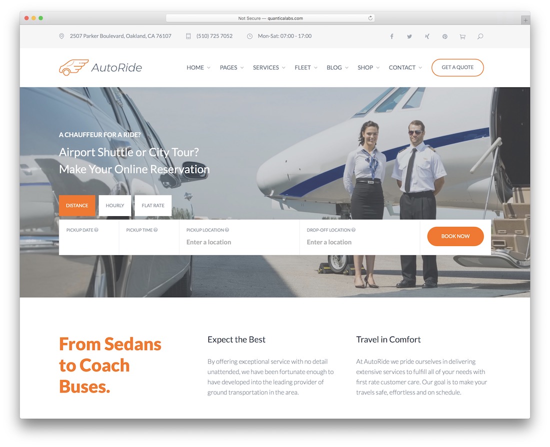 thème wordpress des services de limousine autoride
