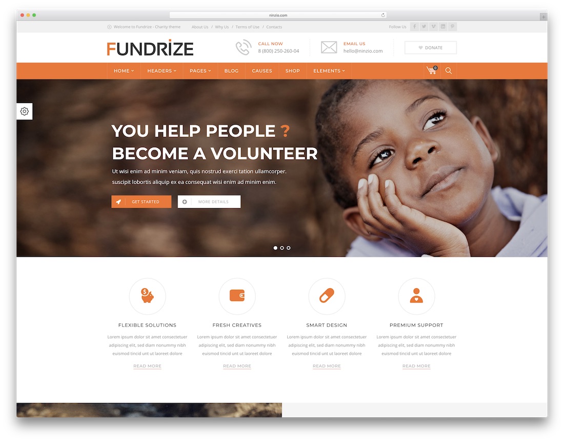 Fundrize crowdfunding motyw wordpress