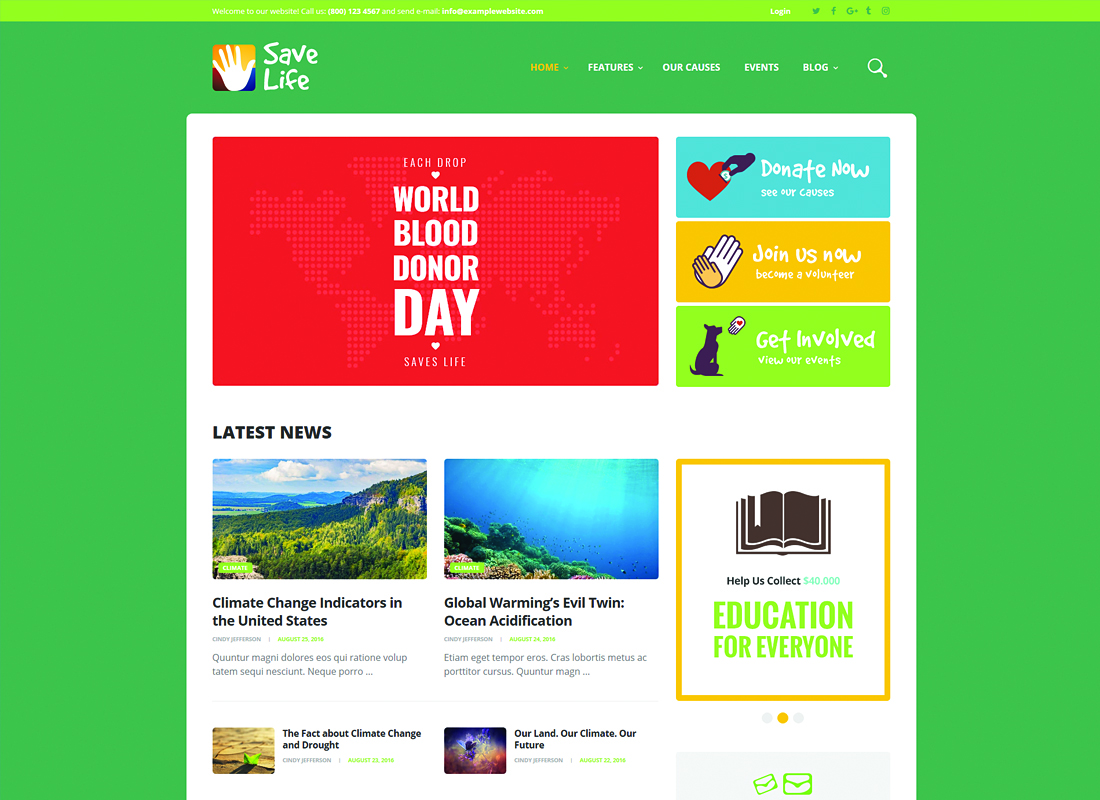 Ratuj życie | Motyw WordPress non-profit, charytatywne i darowizny