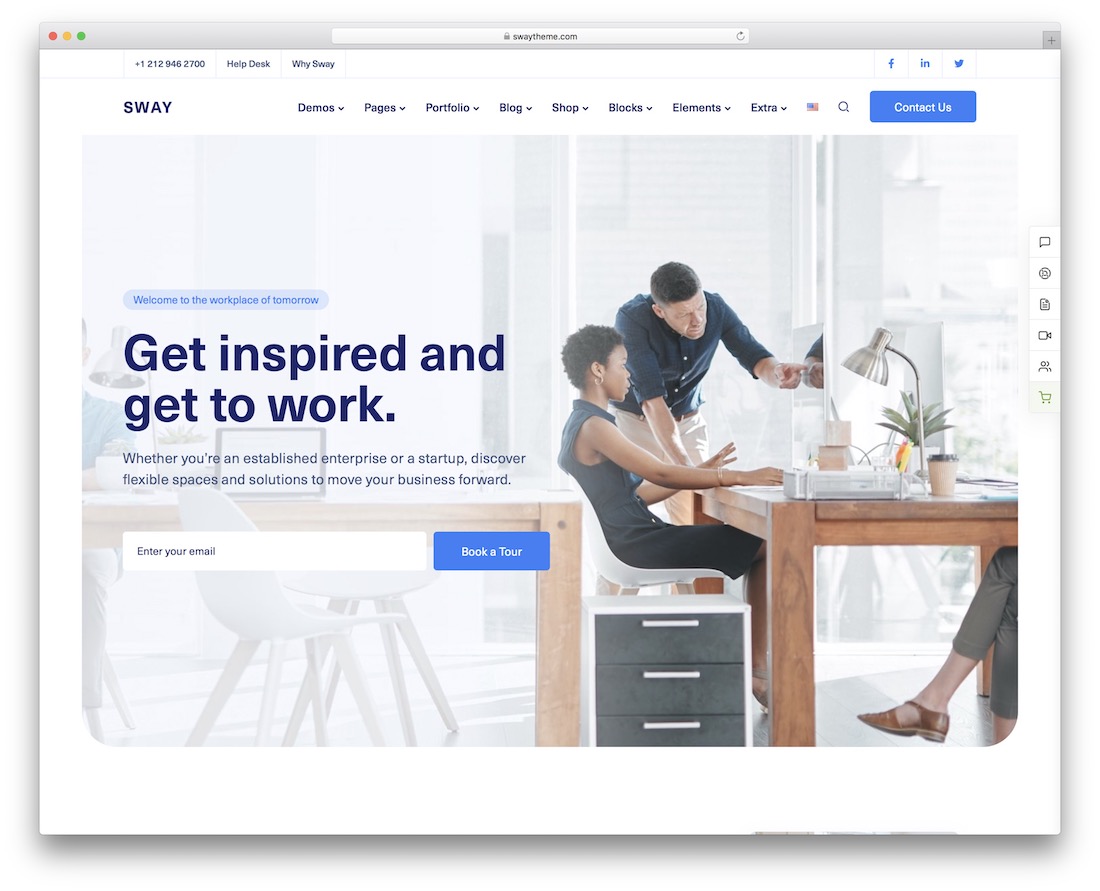 Sway Coworking WordPress Theme