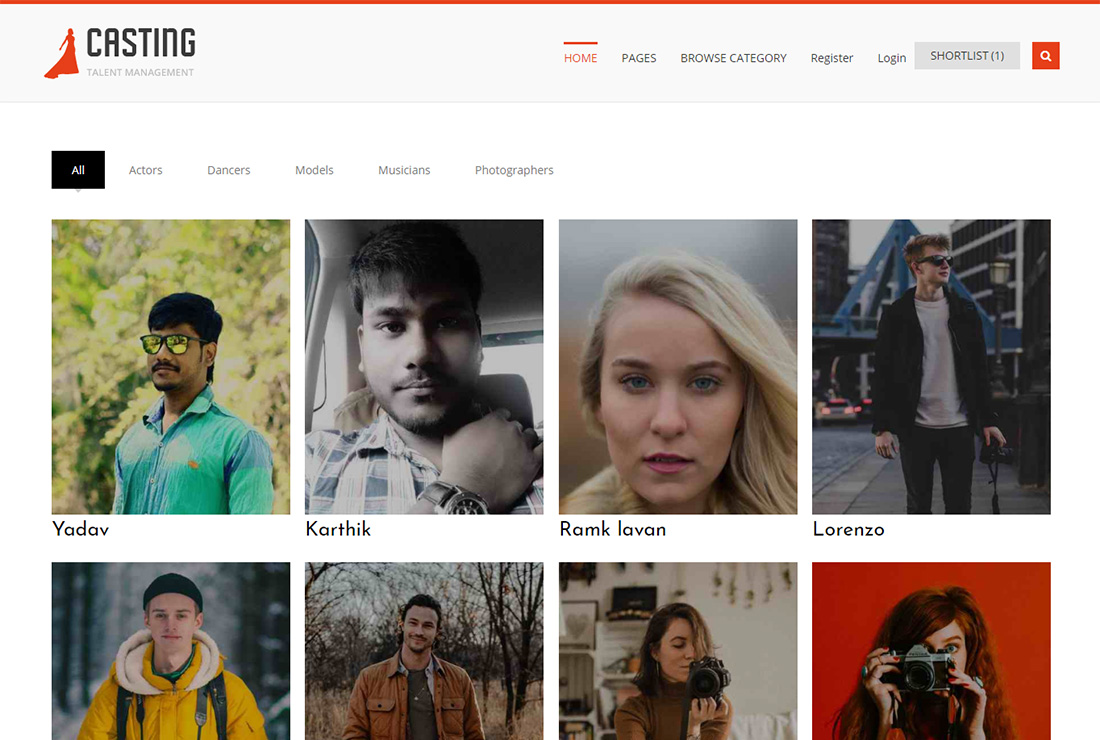 WordPress 테마 캐스팅