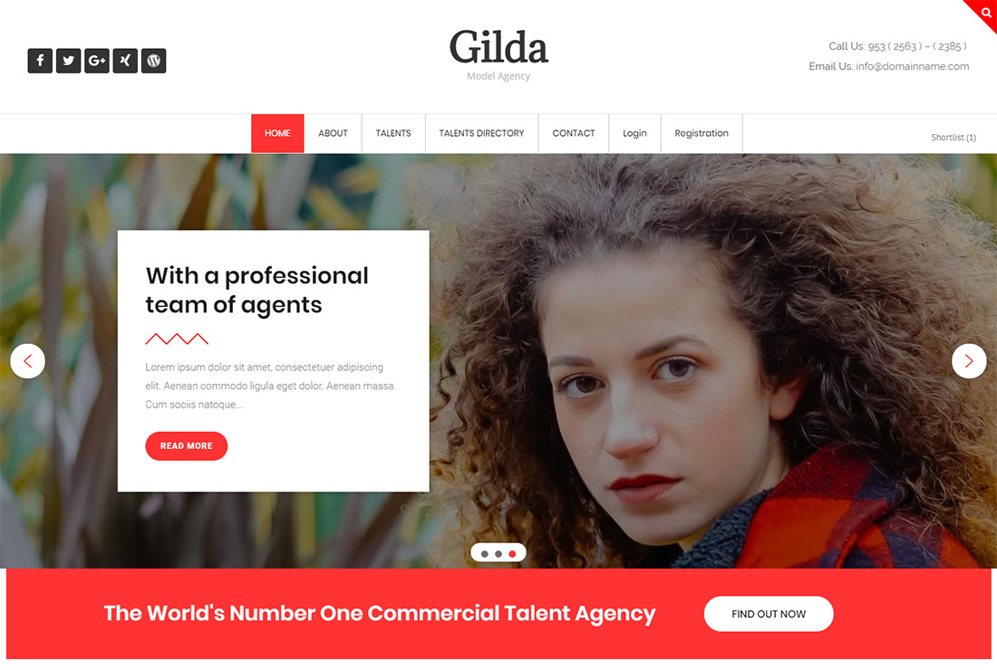 Gilda - WordPress 배우 테마