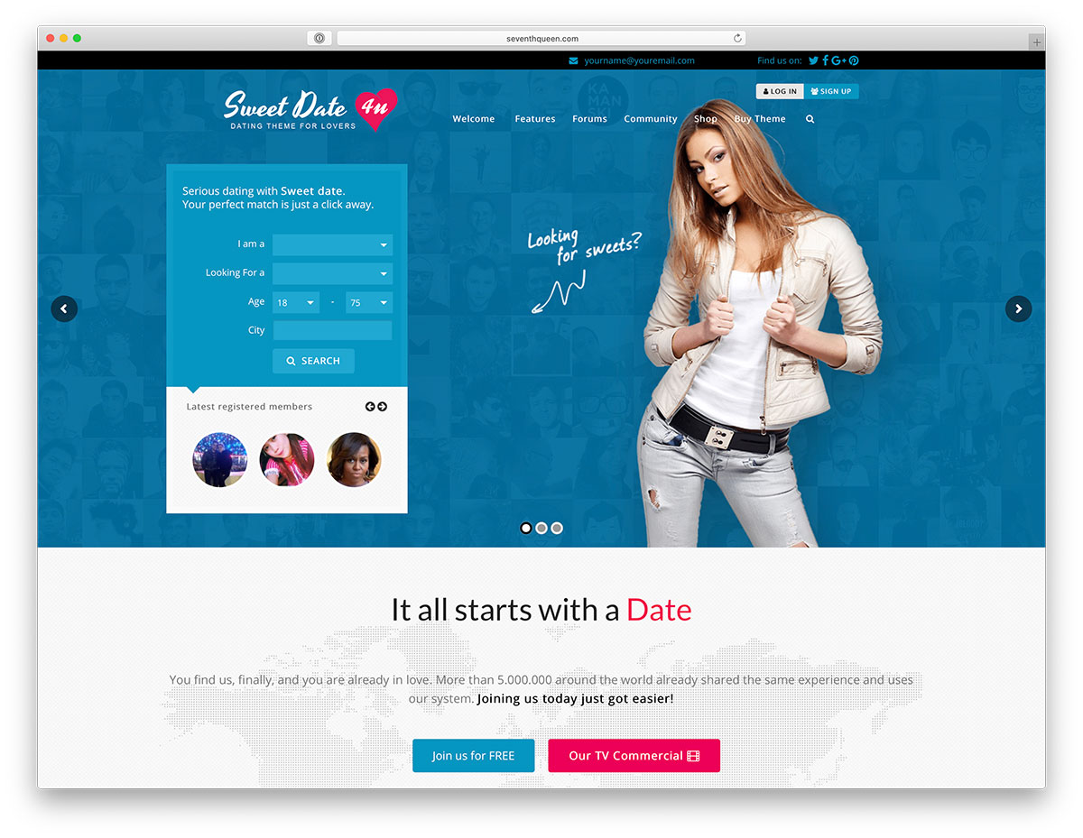 Sweet Date - Tema di incontri WordPress