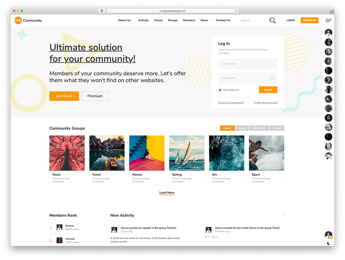 temi wordpress della comunità di incontri