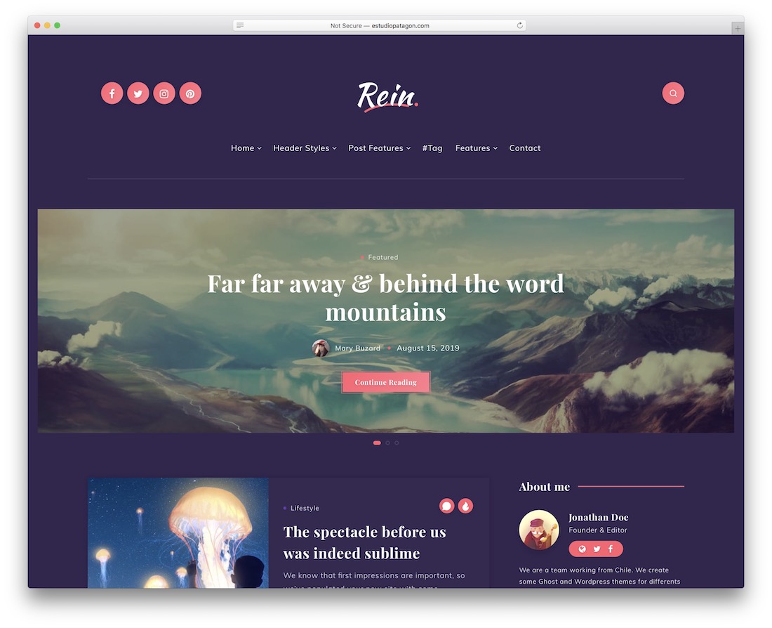 rienda el tema oscuro de wordpress