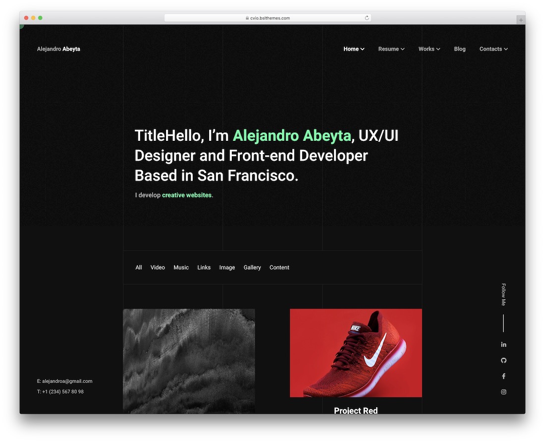 tema de wordpress oscuro cvio