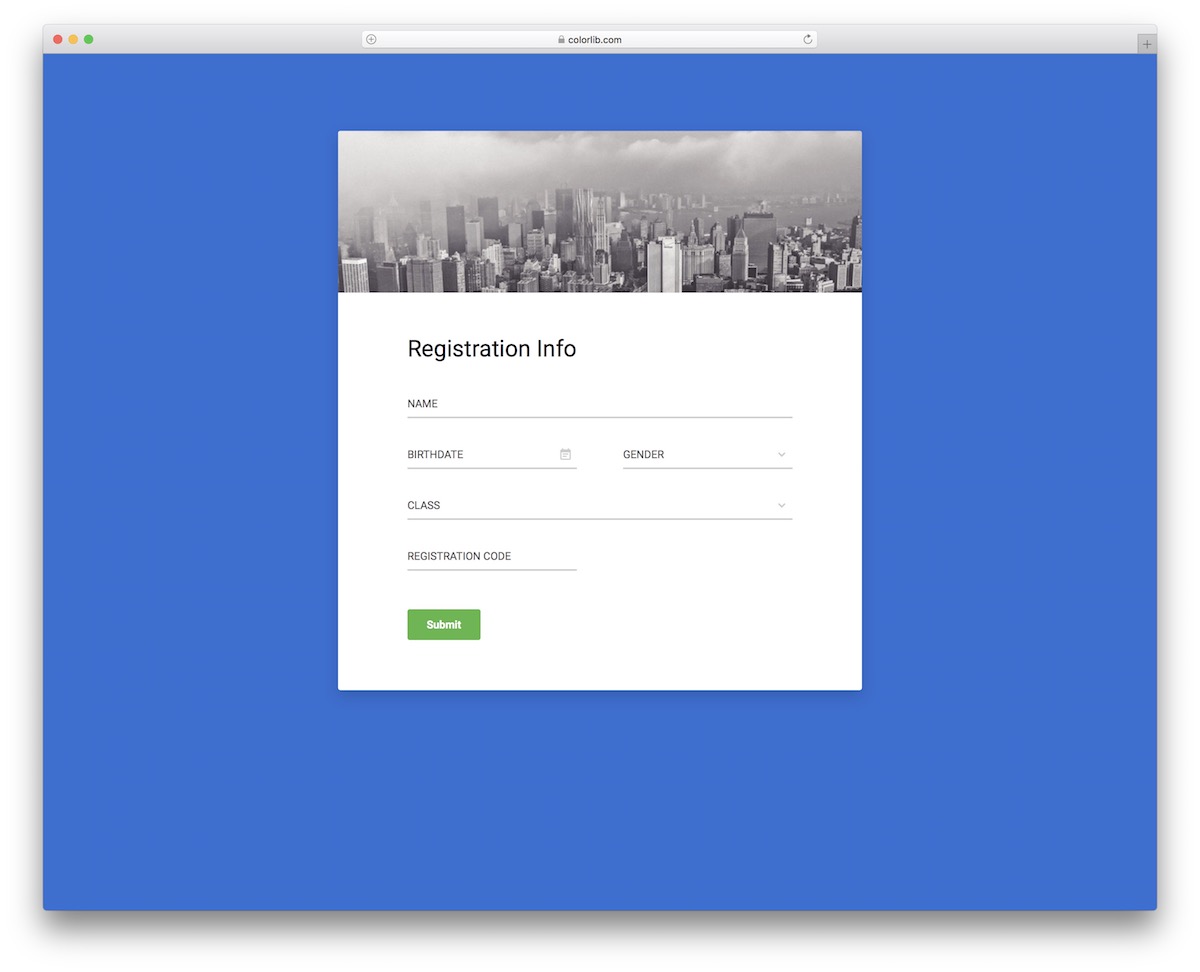 colorlib reg 表格 1