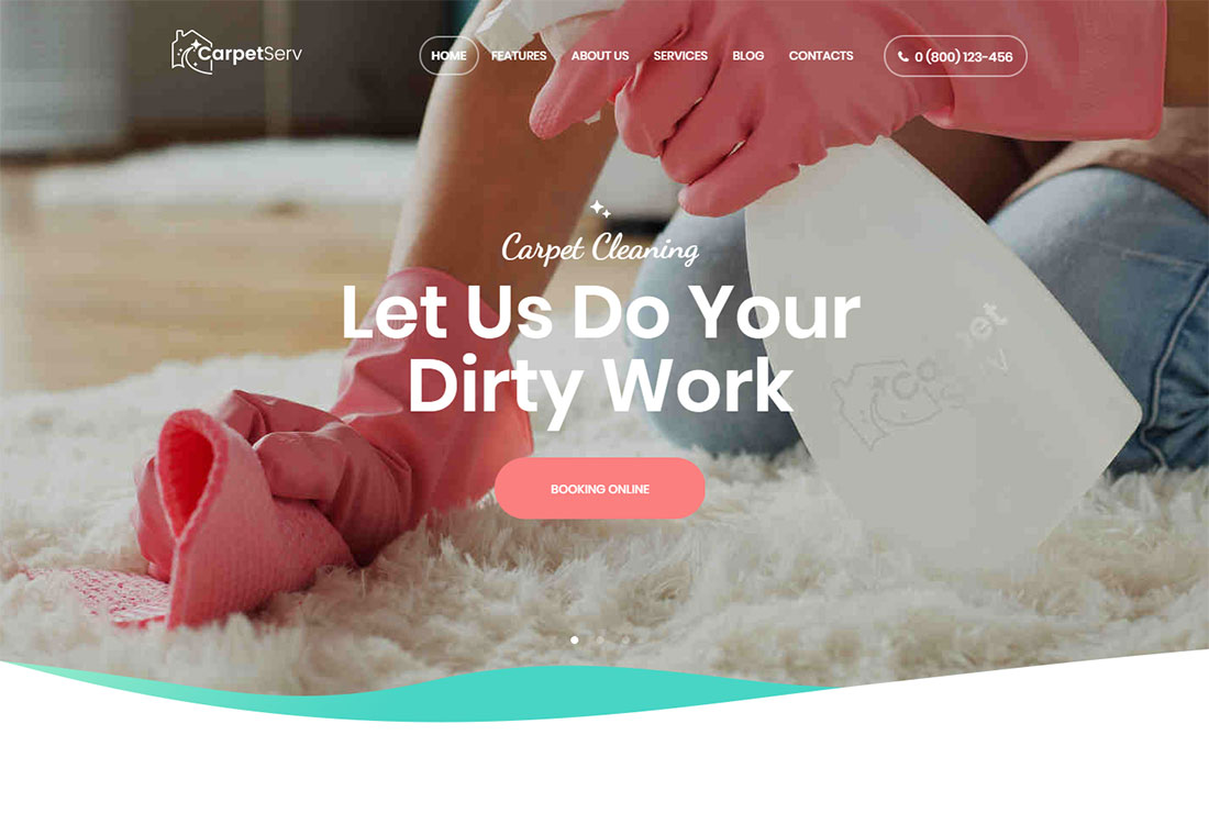 Tema de WordPress para el control de plagas de CarpetServ
